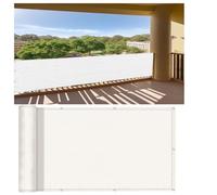 Brise-Vue Balcon 90 x 520 cm UV, Résistant Aux Déchirures et Au Vent Brise Vue, Toile de Balcon pour Jardin, Blanc
