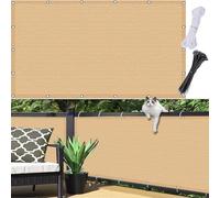 Brise Vue Balcon Cache 1.2 x 10 m, Cache Balcon Respirant, Vent Protection UV Résistant Ventilé, Brise Vue Filet de Clôture, with Rope pour, Jaune Sable