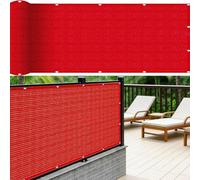 Brise Vue Balcon Cache 2.1 x 5 m, Protection UV Résistant Déchirures et Au Vent Protection Contre Les Regards Balcon Couverture Brise Vue, avec Œillets pour, Rouge