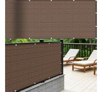 Brise Vue Balcon Cache 3.1 x 5 m, Protection UV Résistant Déchirures et Au Vent Protection Contre Les Regards Balcon Couverture Brise Vue, avec Œillets pour, Marron