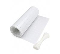 Brise-Vue Balcon en Rouleau avec Attaches-Câbles, Feuille PVC Perforée 0,5 mm, Cache Vue pour Rambarde, Clôture, Jardin, Terrasse et Patio(Milk,80x300cm/31.5x118.1in)