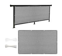 Brise Vue Balcon Extérieur 0.5 x 4 m Protection UV Opaque Résistant Aux Contre Vent sur Mesure Cache Terrasse pour Balcon Jardin, Gris