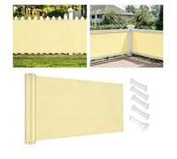 Brise Vue Balcon Exterieur - 0.8x5m Jaune Clair - Couverture de Écran Jardin Protection UV Résistant Déchirures Vent Protection Contre Les Regards avec Attaches de Câble et Cordons 80x500cm