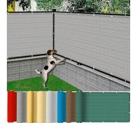 Brise Vue Balcon Extérieur 1 x 2.6 m, Latéral Balcon Brise-Vue, Diverses Couleurs Tailles Au Choix Brise Vue Couverture, with Rope pour Porches, Gris Clair