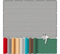 Brise Vue Balcon Extérieur 1 x 5 m, Latéral Balcon Brise-Vue, Diverses Couleurs Tailles Au Choix Brise Vue Couverture, with Rope pour Porches, Gris Clair