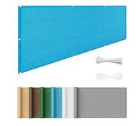 Brise Vue Balcon Extérieur 240 x 420 cm Protection UV Opaque Résistant Aux Contre Vent sur Mesure Filet Occultant pour Exterieur Terrasse Patio pour Balcon Jardin, Bleu Ciel