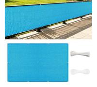 Brise Vue Balcon Extérieur 240 x 420 cm Protection UV Opaque Résistant Aux Contre Vent sur Mesure Filet Occultant pour Balcon Jardin, Bleu Ciel
