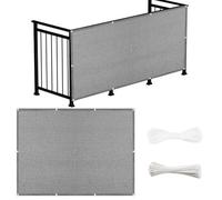 Brise Vue Balcon Extérieur 240 x 420 cm Respirant Toile Protection Contre Soleil avec Tissu HDPE Écran de Confidentialité pour Exterieur Terrasse Patio pour Balcon Jardin, Gris