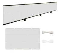 Brise Vue Balcon Extérieur 380 x 650 cm Respirant Toile Protection Contre Soleil avec Tissu HDPE Imperméable Cache Vue Balcon pour Exterieur Terrasse Patio, Blanc