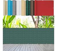 Brise Vue Balcon Extérieur 90 x 700 cm 220G/M² Hdpe, Contre Le Vent et Le Soleil avec Œillets, Cordons Ecran de Balcon Brise-Vue pour Jardin Extérieur, Vert Foncé