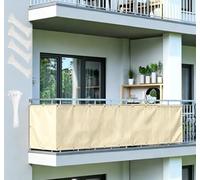 Brise Vue Balcon Jaune 1.15x4.5m Couverture De écran Jardin Exterieur | 200g/㎡ Polyester Protection UV Résistant Déchirures Vent Protection Contre Les Regards avec Attaches de Câble et Cordons