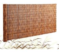 Brise-vue balcon Natte de roseaux - 5x1,7m - Natte de roseaux bruns - Clôture brise-vent pour jardin et terrasse
