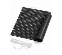 Brise-Vue Balcon Perforé avec Attaches-Câbles, Feuille PVC 1 mm pour Rambarde, Panneau Occultant Jardin, Clôture et Garde-Fenêtre(Black,120x150 cm/3.9x4.9 ft)