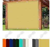 Brise Vue Balcon pour Pergola Jardin 4 x 4.5 m 98% UV Protection,Polyester, Toile d'ombrage Serre avec 4 X Cordes de 1.5M pour Patio Jardin Terrasse, Couleur Crème