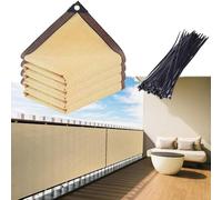 Brise-Vue Beige for Balcon, Pare-Soleil, Protection UV à 90%, Pare-Brise for pergola, au-Dessus de la Balustrade, Porche, clôture, Patio, Filet en Tissu maillé(5x11m/16.4x36.09ft)