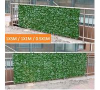 Brise Vue Clôture Feuille Verte Artificielle Couverture de Panneaux de Décoration Extérieure 50X100CM My10303