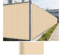 Brise-Vue de Balcon 1.6 x 3 m 220G M² Hdpe, Protection de La Vie Privée, Opaque UV Résistant Aux Contre Vent, Cache Vue Balcon avec Attaches Câble pour Terrasse, Couleur Crème