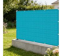 Brise-Vue de Balcon 2.5 x 6 m 220G M² Hdpe, Protection de La Vie Privée, Opaque UV Résistant Aux Contre Vent, Cache Vue Balcon avec Attaches Câble pour Terrasse, Bleu