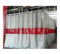 Brise-vue de soudage avec fenêtre rouge transparente - Ignifuge - Pour usage domestique et industriel - 0,5 mm - Gris - Safety Ber (1,6 x 2 m)