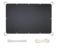 Brise-vue d'extérieur 0,6 x 4,2 m - Protection UV à 95 % - Coupe-vent et indéchirable - Pour jardin, balcon, camping - Résistant aux intempéries - Avec cordon - Noir de jais