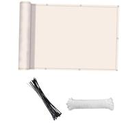 Brise Vue Écran de confidentialité for balcon, 24 pièces, comprend des attaches de câble, pare-brise résistant aux intempéries, 3x0.9M, for Patio, porche, terrasse, garde-corps d'arrière-cour(Beige)