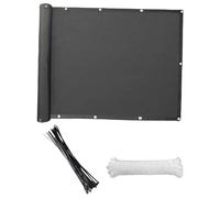 Brise Vue Écran de confidentialité for balcon, 24 pièces, comprend des attaches de câble, pare-brise résistant aux intempéries, 3x0.9M, for Patio, porche, terrasse, garde-corps d'arrière-cour(Black)