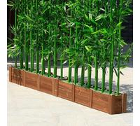 Brise-vue en bambou artificiel pour l'extérieur - Panneaux de lierre artificiel de 1 m de haut avec pots - Décoration murale verte pour la maison et le bureau - Qualité commerciale