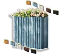 Brise-vue en bois rustique pour climatiseur, clôture d'extérieur pour jardin, cour, balcon, écran de clôture élégant pour climatisation, bleu, petite taille