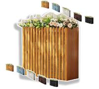Brise-vue en bois rustique pour climatiseur extérieur, clôture pour jardin, cour, balcon, petite taille (jaune) améliore l'attrait et la protection des trottoirs