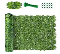 Brise-vue en lierre artificiel de 1 x 5 m avec feuilles réalistes pour balcon, jardin, décoration murale, résistant aux UV, facile à installer, parfait pour l'intimité extérieure