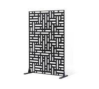 VEVOR Brise-Vue en Métal, 120x193 cm, Panneau Intimité Autoportant avec Support, Écran de Confidentialité Décoratif, Paravent Séparateur Extérieur pour Patio, Balcon, Salle Intérieure, Jardin, Noir