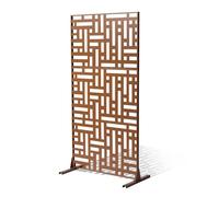 Brise-Vue En Métal-Vevor-120x193 Cm-Avec Support-Confidentialité Décoratif-Pour Patio, Balcon, Salle Intérieure, Jardin-Marron Multicolore