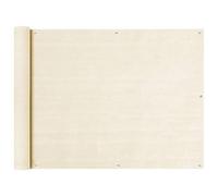 Brise-vue en polyéthylène haute densité - Crème - 90 x 300 cm - Résistant aux UV - Avec œillets en aluminium et corde pour une fixation facile - Structure en tissu perméable au vent pour une brise