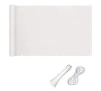 Brise-vue en PVC 0,9 x 8,5 m - Protection UV pour balcon, terrasse, arrière-cour et jardin - Bloque le vent avec attaches de câble - Solution d'intimité pour l'extérieur - Blanc
