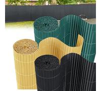 Brise-vue en PVC - 90 x 500 cm - Imperméable - Protection contre le vent pour balcon - Sans perçage - Design bambou - Installation facile avec attaches - Parfait pour la décoration extérieure et