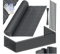 Brise-vue en PVC noir - KESSER - 80 x 500 cm - Imperméable - Résistant aux intempéries - Opaque