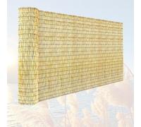 Brise Vue en Roseau Naturel, Clôture Palissade Jardin Exterieur 30cm 60cm 120cm 160cm 180cm Hoch, Tissé À La Main Rouleau De Roseau, pour, Terrasse, Balcon, Bordure De Piscine(Natural Black Line)