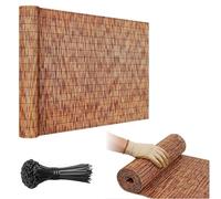 Brise Vue en Roseau Naturel pour Balcon Extérieur 100/120/130/150/180 cm Canisse Bambou avec Attaches pour Terrasse Pergola Rouleau de Clôture Intimité Pare Soleil Coupe Vent(Brun,H130xL250cm)