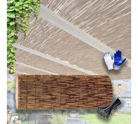 Brise Vue en Roseau Naturel Rouleaux De Clôtures en Roseau pour L'extérieur 0.6m 0.8m 1.1m 1.2m 1.4m 1.6m Haut Canisse Roseau pour Exterieur Terrasse Balcon Jardin