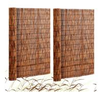 VEVOR Clôture en roseau naturel, 5x1,2 m, canisse en roseau, lot de 2, brise-vue de balcon, écran de confidentialité décorative pour terrasse extérieur, séparation jardin, aménagement paysager, marron
