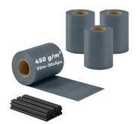Brise-vue en rouleau - bande de protection visuelle - Outsunny - occultant 140m 450g/m² 120 clips de fixation anti-UV - PVC - gris