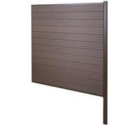 Brise-Vue En Wpc Sarthe, Clôture Brise-Vent, Poteaux Aluminium Élément D'extension, 185cm Marron Marron