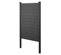 Brise-Vue En Wpc Sarthe, Clôture Brise-Vent, Poteaux En Wpc À Sceller Dans Le Béton 105cm Anthracite Gris