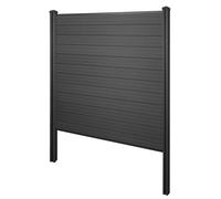 Brise-Vue En Wpc Sarthe, Clôture Brise-Vent, Poteaux Wpc À Sceller Dans Le Béton Base, 195cm Anthracite Gris