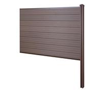 Brise-Vue En Wpc Sarthe, Clôture Brise-Vent, Poteaux Wpc À Sceller Dans Le Béton Extension, 188cm Marron Marron