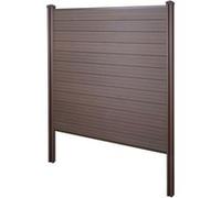 Brise-vue en WPC Sarthe, clôture brise-vent, poteaux WPC base, 195cm marron