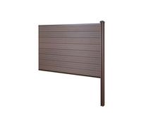 Brise-Vue En Wpc Sarthe, Clôture Brise-Vent, Poteaux Wpc À Sceller Dans Le Béton Extension, 188cm Marron Marron