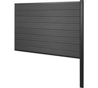Brise-Vue En Wpc Sarthe, Brise-Vent De Clôture, Poteau En Aluminium Extension, 185cm Anthracite Gris