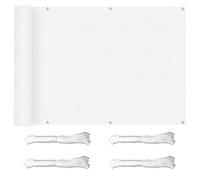 Brise-Vue et Pare-Soleil pour Balcon 0.7x4m Balcon Couverture D'intimité Toile Respirant Protection avec Oeillets, Attaches de câble et Cordons pour en Jardin Decking Plein Air, Blanc
