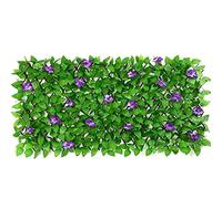 Brise-vue extensible - 40 x 200 cm - Clôture en feuilles de lierre artificiel pour balcon, jardin, terrasse, jardin - Solution de haie décorative extensible